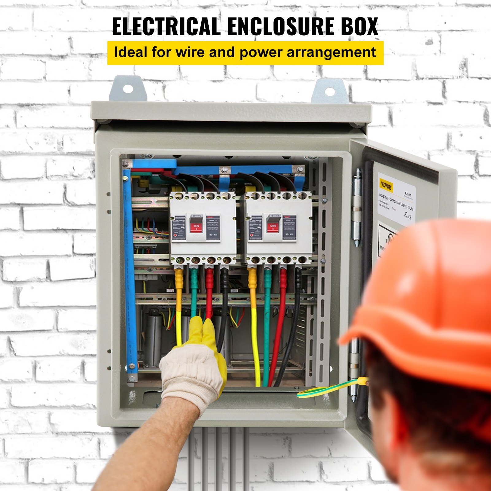 Caja eléctrica VEVOR, 12 x 10 x 6 pulgadas, probada según los estándares UL NEMA 4, caja de conexiones con bisagras de acero al carbono laminado en frío IP65 impermeable y a prueba de polvo para uso en interiores y exteriores, con lluvia H