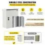 Caja eléctrica VEVOR, 20\'\' x 12\'\' x 10\'\', caja para exteriores NEMA 4 con certificación, IP65, resistente al agua y al polvo, caja de conexiones con bisagras de acero al carbono laminado en frío para uso en interiores y exteriores, con lluvia