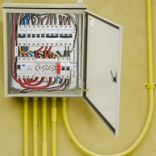 Caja eléctrica VEVOR, 20' x 16' x 8', caja exterior NEMA 4 certificada por  caja de conexiones con bisagras de acero al carbono laminado en frío a prueba de agua y polvo IP65 para uso en interiores y exteriores, con capota de lluvia