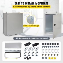 Caja eléctrica VEVOR, 20' x 20' x 6', caja exterior NEMA 4 certificada por  caja de conexiones con bisagras de acero al carbono laminado en frío a prueba de agua y polvo IP65 para uso en interiores y exteriores, con capota de lluvia