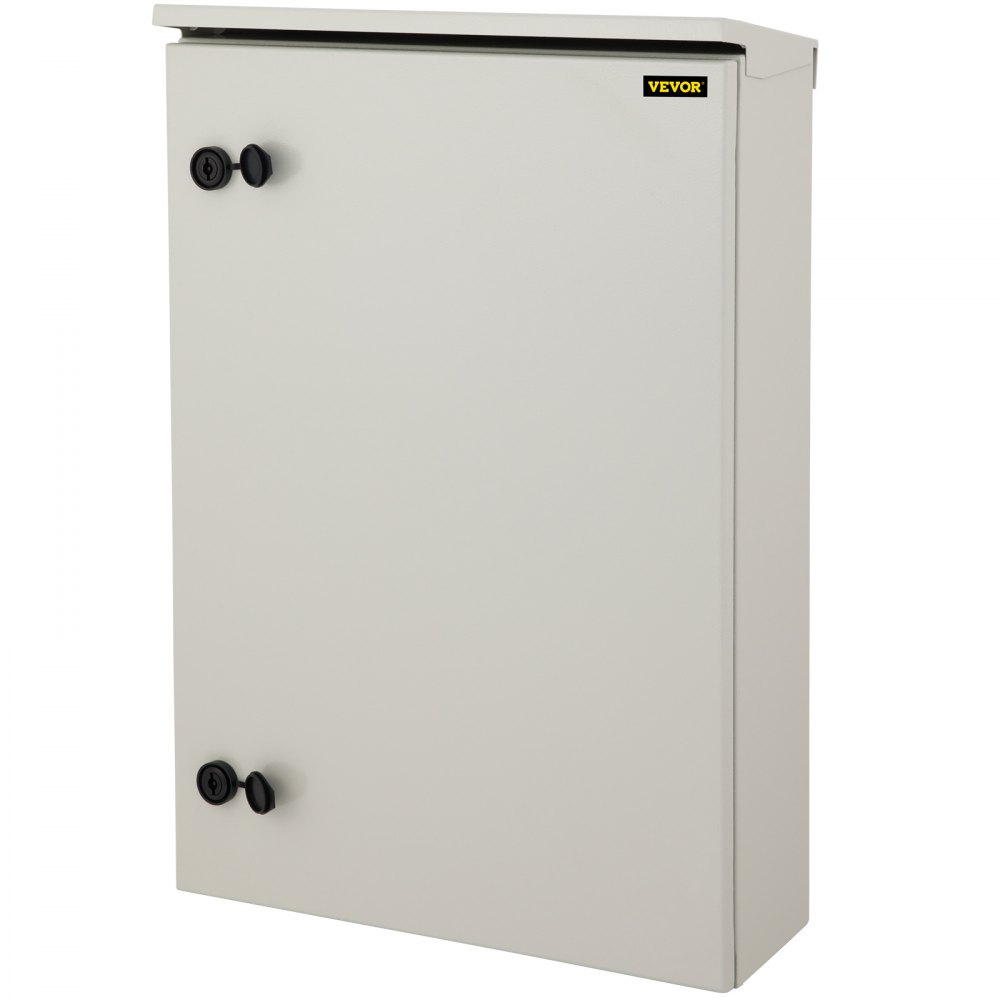 VEVOR Caja Eléctrica, 60 x 40 x 20 cm, Probada Según los Estándares NEMA 4, Caja de Conexiones con Bisagras de Acero al Carbono Laminado en Frío IP65 Impermeable y Prueba de Polvo, Gris Blanco