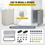 VEVOR Caja eléctrica, 24"x16"x12", caja para exteriores NEMA 4 con certificación UL, gabinete de acero al carbono laminado en frío resistente al agua y al polvo IP65 con bisagra para aplicaciones en exteriores e interiores, incluye protector contra lluvia
