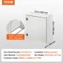 Caja eléctrica VEVOR, 24 x 24 x 8 pulgadas, NEMA 4, para exteriores, IP66, resistente al agua y al polvo, de acero al carbono laminado en frío, con bisagras para uso en interiores y exteriores, con cubierta para lluvia.