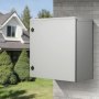 VEVOR Electrical Enclosure, 24 x 24 x 12 in, NEMA 4 Outdoor Enclosure, IP66 Waterproof & Dustproof Cold-Rolled Carbon Steel Hinged Junction Box for Outdoor Indoor Use, with Rain