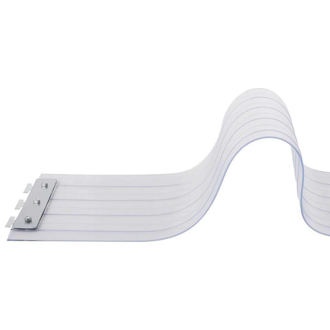 Cortina de plástico VEVOR, cortina de tira de plástico de 6 pies de ancho x 8 pies de altura, cortina de PVC transparente para congelador, tira de puerta de plástico de 0,08 pulgadas de grosor con más del 50% de superposición para cámaras frigoríficas, almacenes y salas limpias