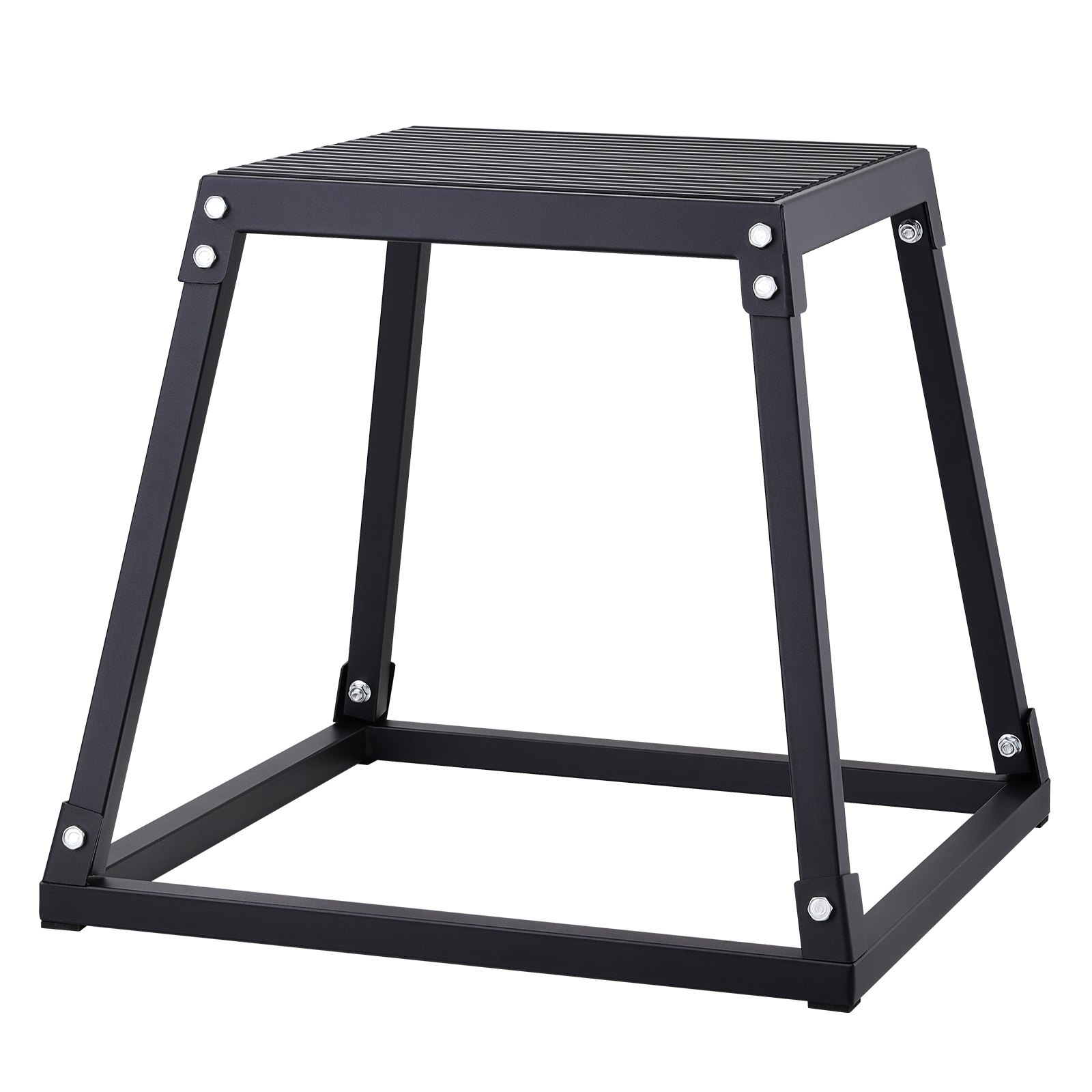 VEVOR - Cajón de salto pliométrico de 45 cm, plataforma pliométrica de acero y cajón de agilidad para saltos, antideslizante, para entrenamiento en casa, entrenamiento de fuerza y acondicionamiento, color negro