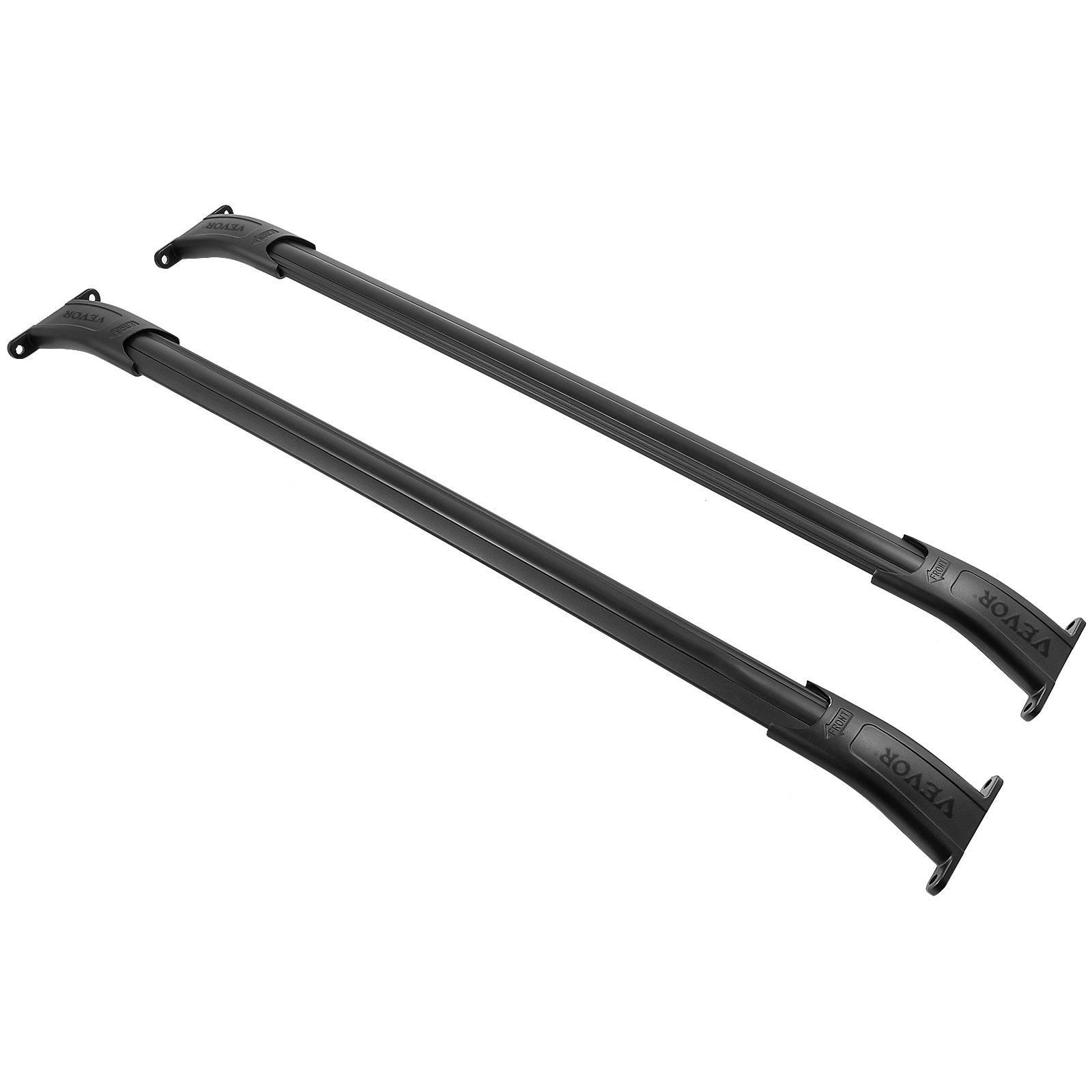 Barras transversales de techo VEVOR en color negro con diseño aerodinámico y soportes resistentes.