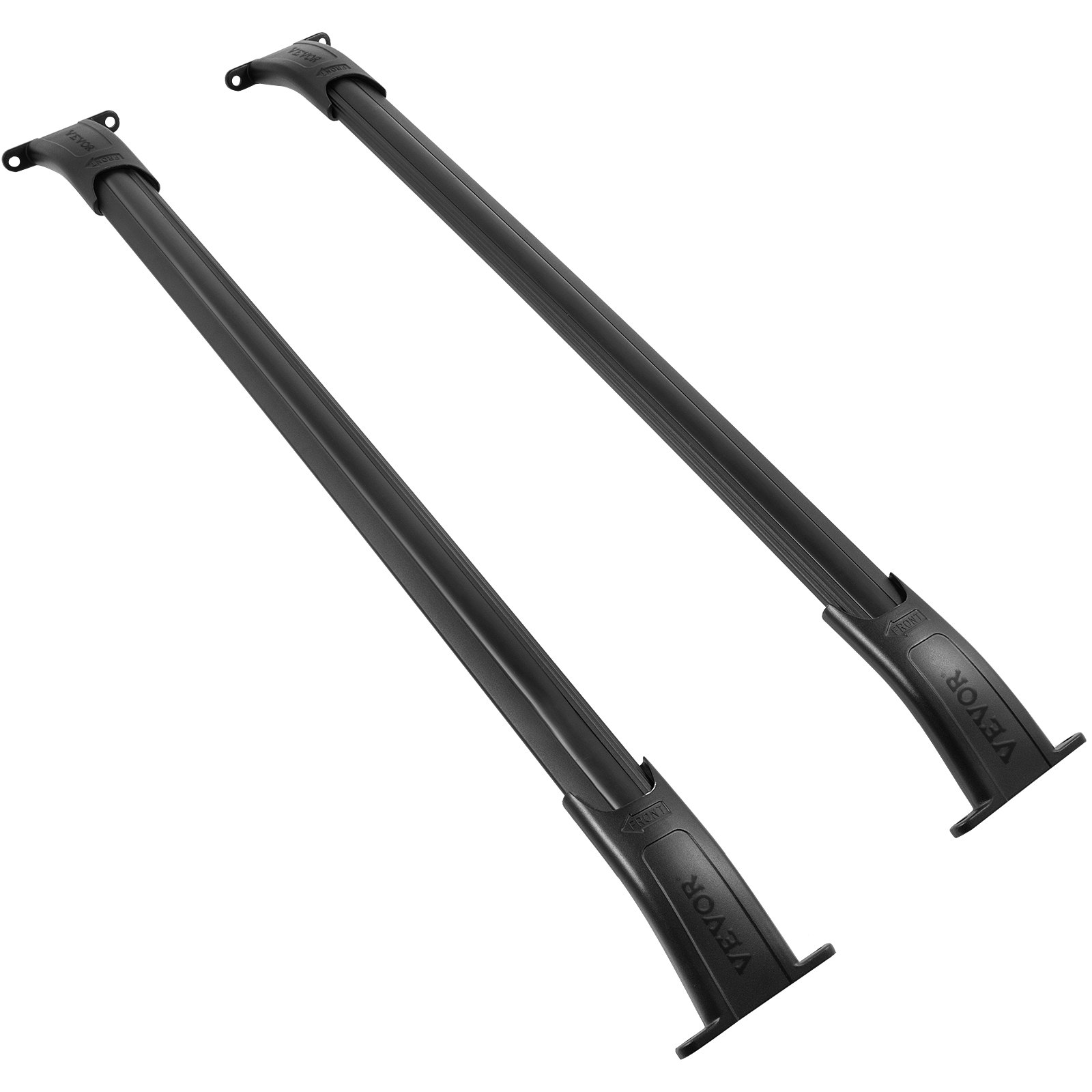 Par de barras transversales de techo VEVOR negras con soportes de base de marca.