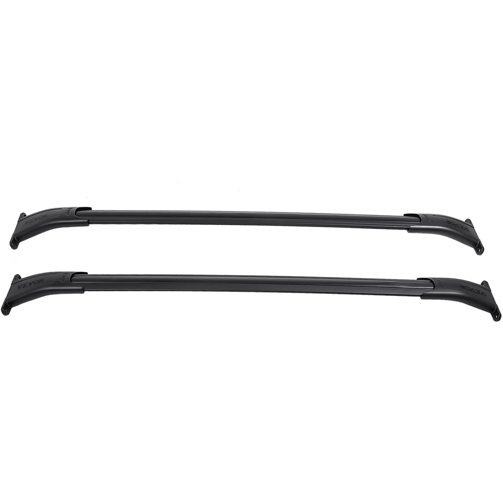 Barras transversales para portaequipajes de techo VEVOR en color negro, mostradas con diseño aerodinámico.