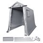 VEVOR Cobertizo portátil para almacenamiento al aire libre, 6 x 8 x 7 pies, resistente para todas las estaciones, cobertizos de lona para tienda de campaña con puerta enrollable con cremallera y ventanas ventiladas para motocicletas, bicicletas, herramientas de jardín