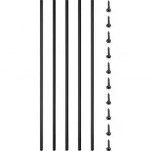 Balaustres de cubierta VEVOR, paquete de 16 husillos de cubierta de metal, balaustre de escalera de 44 x 0,5 pulgadas con tornillos, barandilla de cubierta de hierro para madera y cubierta compuesta, balaustre negro elegante para porche de cubierta de escalera al aire libre