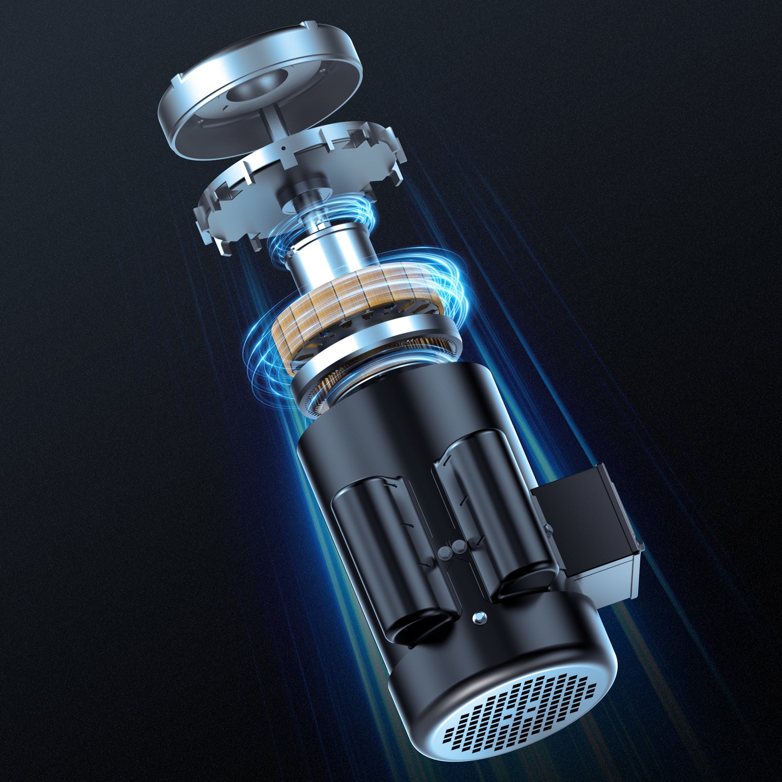 Motor eléctrico VEVOR de 2 HP, 1725 rpm, CA 115 V/230 V, chasis de 143/5 T, compresor de aire monofásico, eje de chaveta de 7/8", rotación en sentido horario/antihorario para maquinaria agrícola y equipos generales.