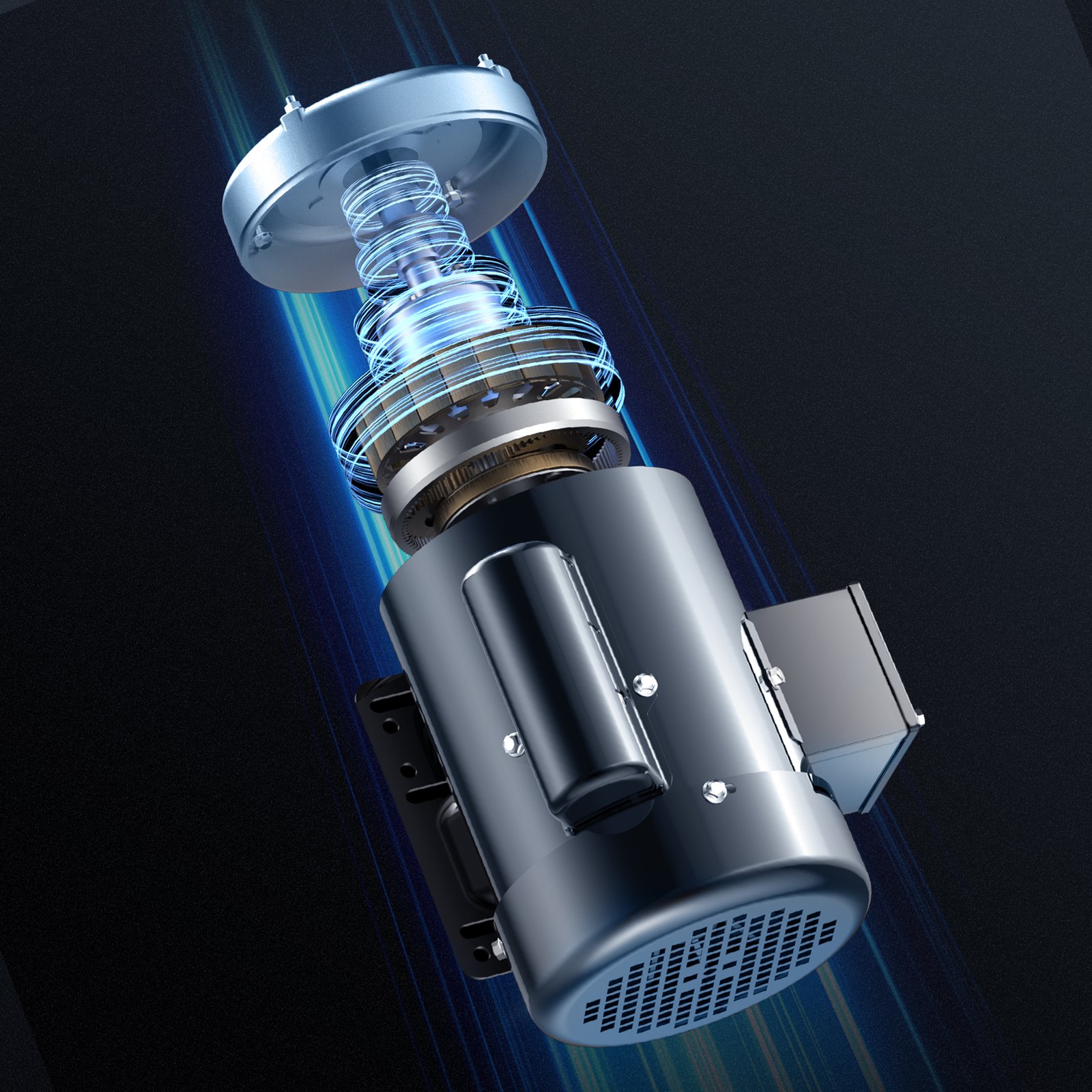 Motor eléctrico VEVOR de 0,75 HP, 1725 rpm, CA 115 V/230 V, bastidor 56, motor compresor de aire monofásico, eje con chaveta de 5/8", rotación en sentido horario/antihorario para maquinaria agrícola y equipos generales.