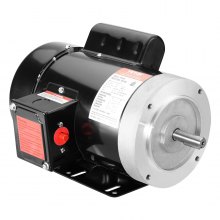 VEVOR Motor eléctrico 1HP 1725 rpm, AC 115V/230V, marco 56C, motor compresor de aire monofásico, eje con llave de 5/8", rotación CW/CCW para maquinaria agrícola y equipo general