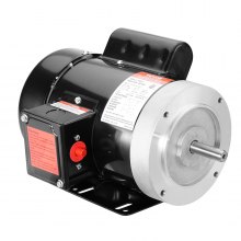 VEVOR Motor eléctrico 0.75HP 1725 rpm, AC 115V/230V, marco 56C, motor compresor de aire monofásico, eje con llave de 5/8", rotación CW/CCW para maquinaria agrícola y equipo general