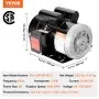 Motor eléctrico VEVOR de 1,5 HP, 3450 rpm, CA 115 V/230 V, bastidor de 56, motor compresor de aire monofásico, eje con chaveta de 5/8", rotación en sentido horario/antihorario para maquinaria agrícola y equipos generales.