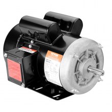 VEVOR Motor eléctrico 1.5HP 3450 rpm, AC 115V/230V, 56 marcos, motor compresor de aire monofásico, eje con llave de 5/8", rotación CW/CCW para maquinaria agrícola y equipo general