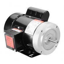 VEVOR Motor eléctrico 1HP 3450 rpm, AC 115V/230V, marco 56C, motor compresor de aire monofásico, eje con llave de 5/8", rotación CW/CCW para maquinaria agrícola y equipo general