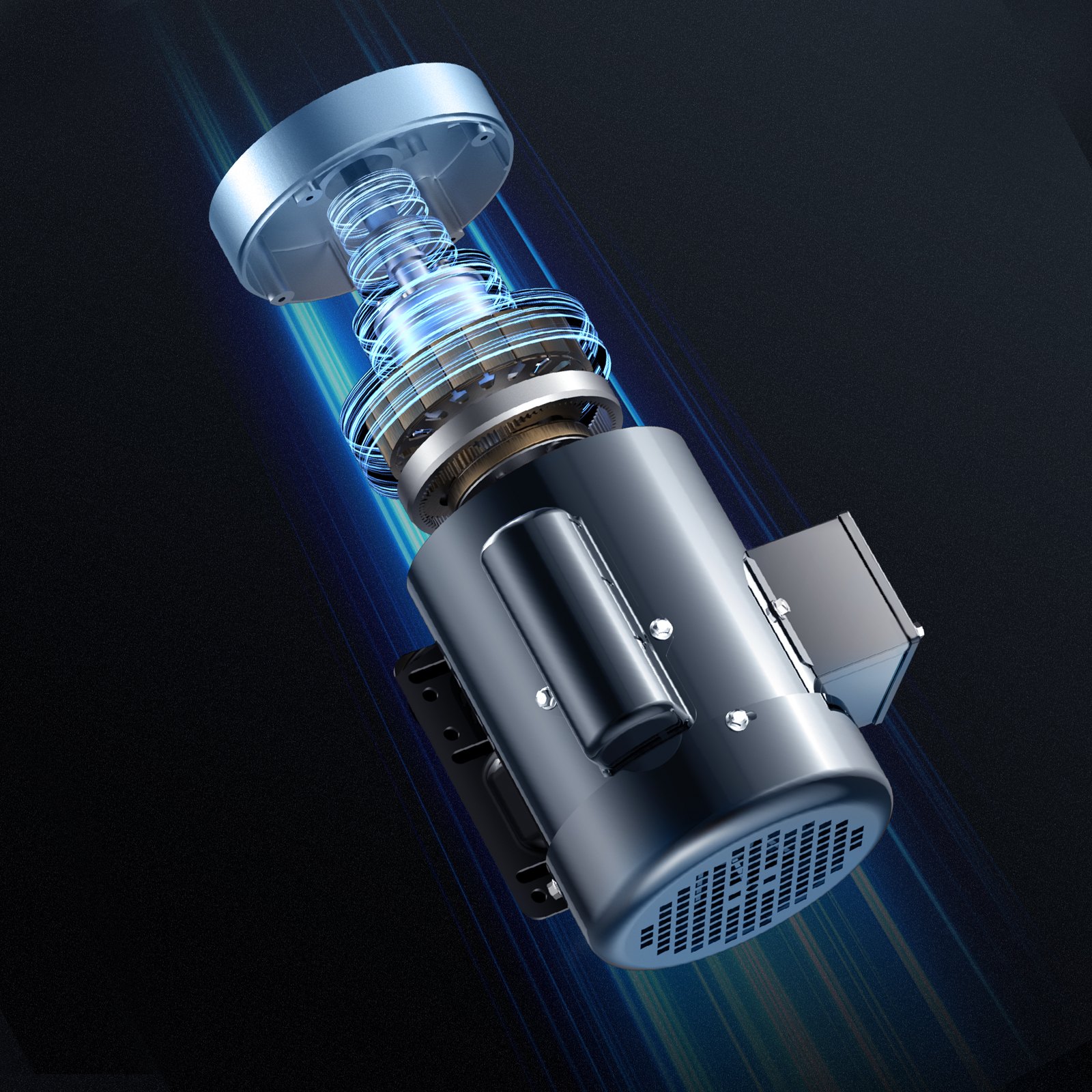 Motor eléctrico VEVOR de 1 HP, 3450 rpm, CA 115 V/230 V, chasis 56C, motor compresor de aire monofásico, eje con chaveta de 5/8", rotación en sentido horario/antihorario para maquinaria agrícola y equipos generales.