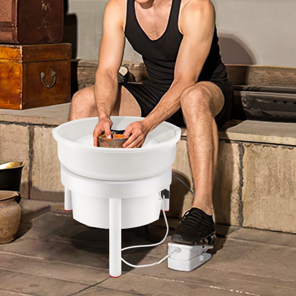 Torno de cerámica VEVOR de 36 cm con pedal para adultos, torno eléctrico de 450 W para manualidades con arcilla.