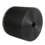 Rollo negro de malla protectora de pájaros con panel solar VEVOR con patrón de cuadrícula.