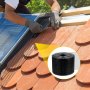 Instalación de cable para pájaros con panel solar VEVOR en techo con tejas y paneles solares.