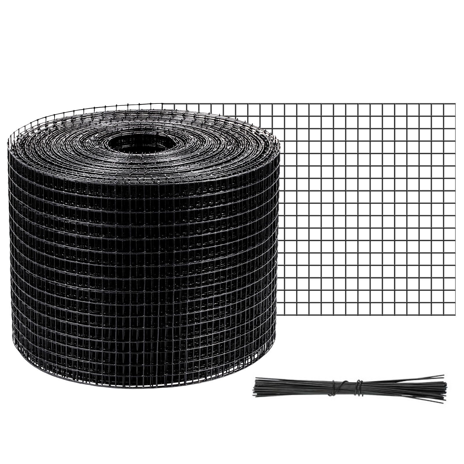 Rollo de alambre para panel solar VEVOR con forma de pájaro, patrón de cuadrícula y bridas de seguridad.