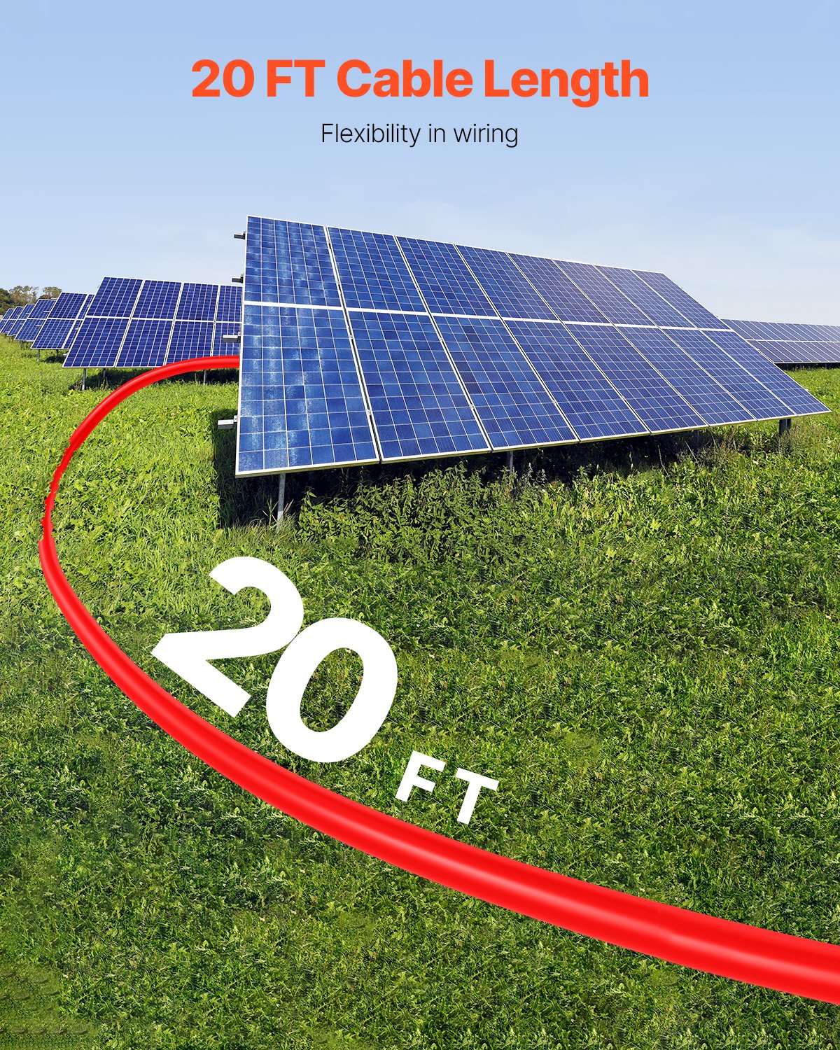 Cable de extensión para panel solar VEVOR de 6 m, calibre 10 AWG, con conectores hembra y macho impermeables, cable fotovoltaico de 6 mm² para paneles solares domésticos, de barco y de autocaravana, 6 m negro + 6 m rojo (juego de 2)