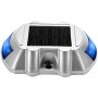 Luces de entrada solares VEVOR con LED azul y carcasa plateada.