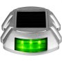 Luces de entrada solares VEVOR con iluminación LED verde y cuerpo metálico.