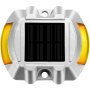 Luces de entrada solares VEVOR, cuerpo plateado con reflectores amarillos y panel solar negro