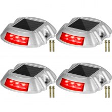 VEVOR Luces de entrada, luces solares de entrada Paquete de 4 luces de muelle con botón de interruptor Rojo