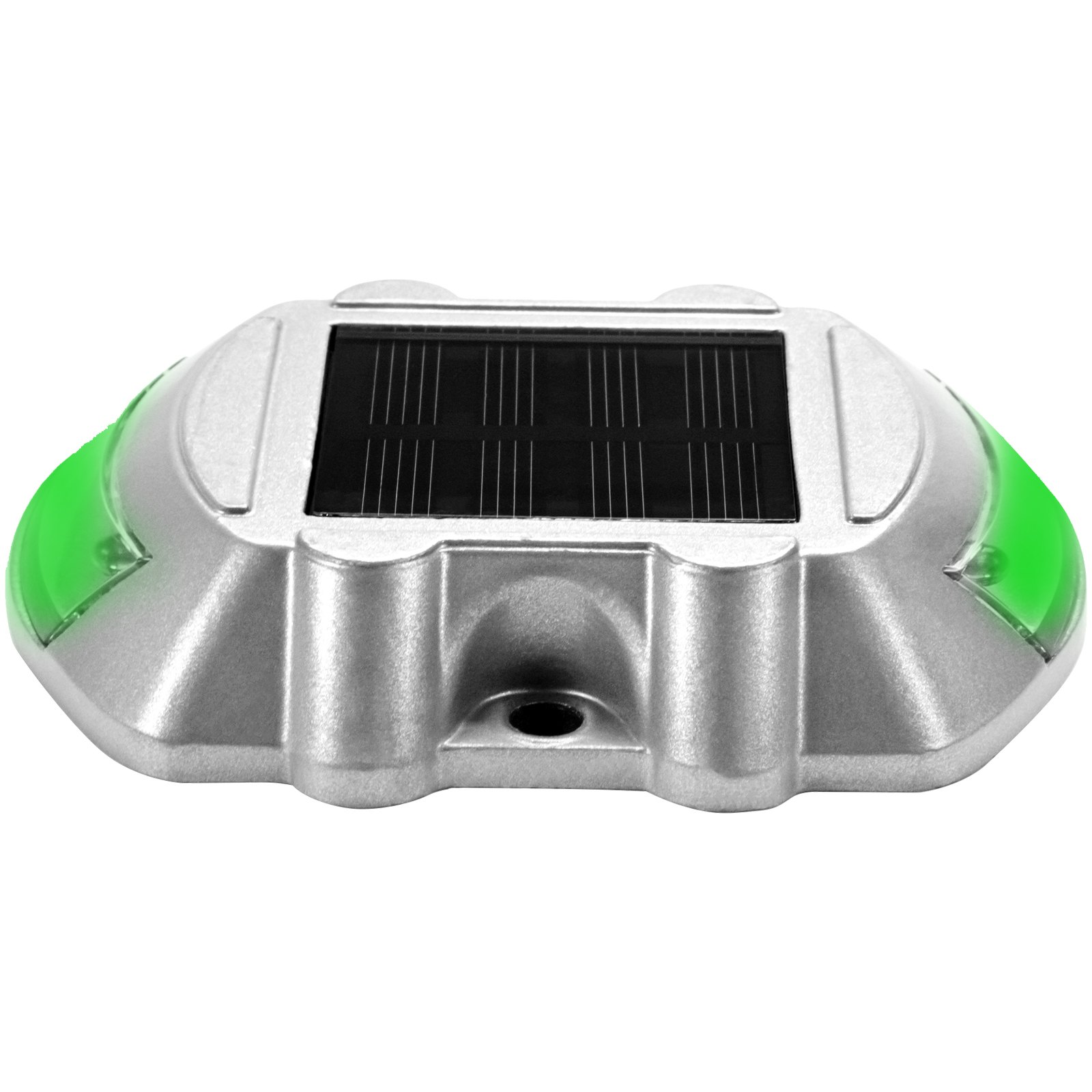 Luces de entrada solares VEVOR con carcasa de metal duradera e indicadores LED verdes.