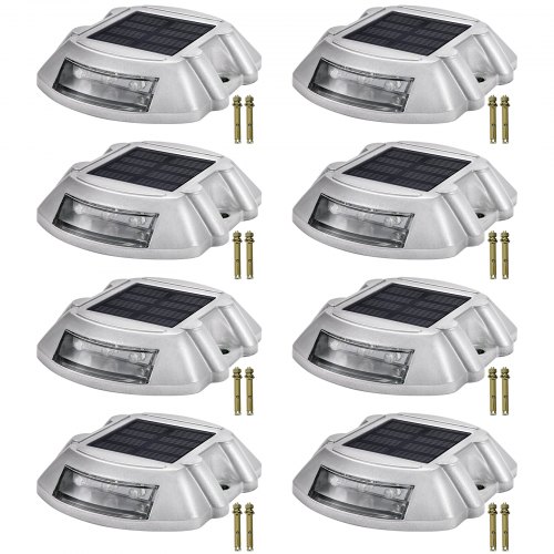 VEVOR Luces de entrada, luces solares de entrada, paquete de 8, luces de muelle con interruptor, en blanco