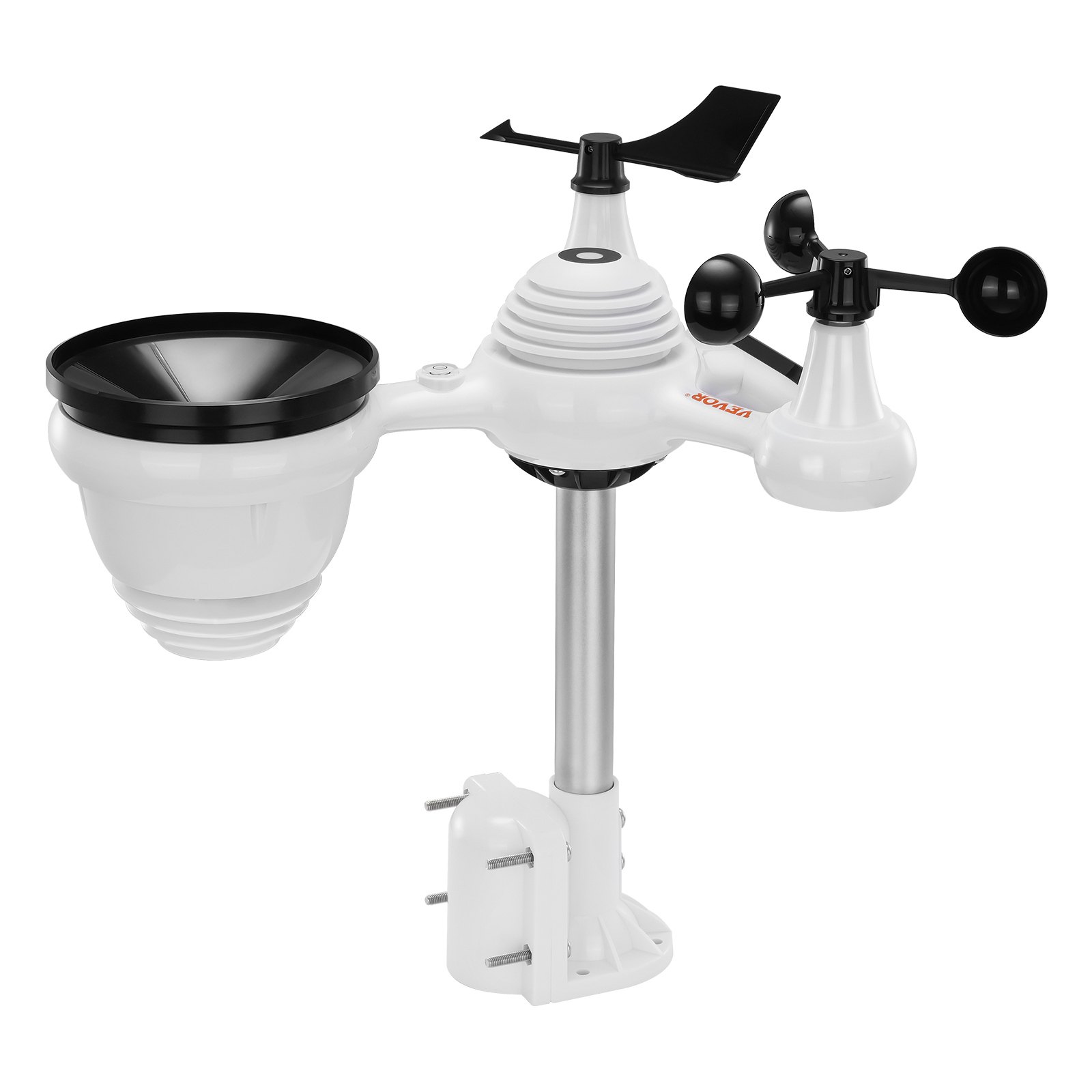 Estación meteorológica inalámbrica VEVOR 7 en 1, pantalla a color de 7,5 pulgadas, estación meteorológica digital para interiores y exteriores, con temperatura, humedad, velocidad/dirección del viento, lluvia, rayos UV, con datos de pronóstico, alarma y alertas (sin wifi).