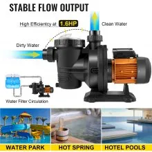 Bomba de piscina VEVOR Bomba de piscina 72V DC/1200W Bomba de agua solar 62 FT/136 GPM