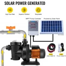 Bomba de piscina VEVOR Bomba de piscina 72V DC/1200W Bomba de agua solar 62 FT/136 GPM