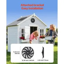Ventilador de ático de 12 pulgadas con montaje en dos aguas y 1300 CFM con termostato ajustable