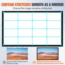 120 "16: 9 Pantalla de Proyector Marco Fijo 4K HDTV Movie Theater 3D