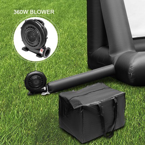 VEVOR Pantalla de cine inflable Pantalla de proyector inflable de 24 pies para exteriores con soplador de aire de 360 W Pantalla inflable Material de tela Oxford Pantalla de soplado para películas al aire libre Soporta proyección frontal/trasera