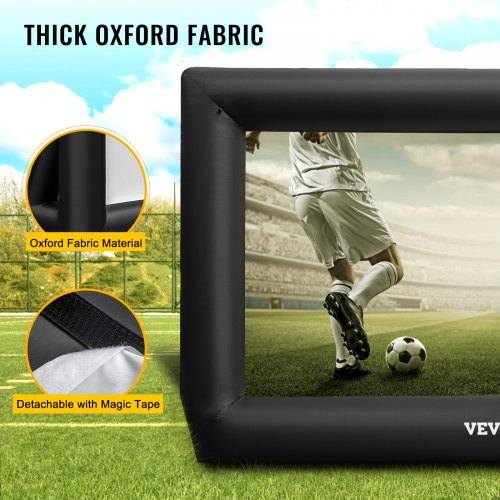 VEVOR Pantalla de cine inflable Pantalla de proyector inflable de 24 pies para exteriores con soplador de aire de 360 W Pantalla inflable Material de tela Oxford Pantalla de soplado para películas al aire libre Soporta proyección frontal/trasera