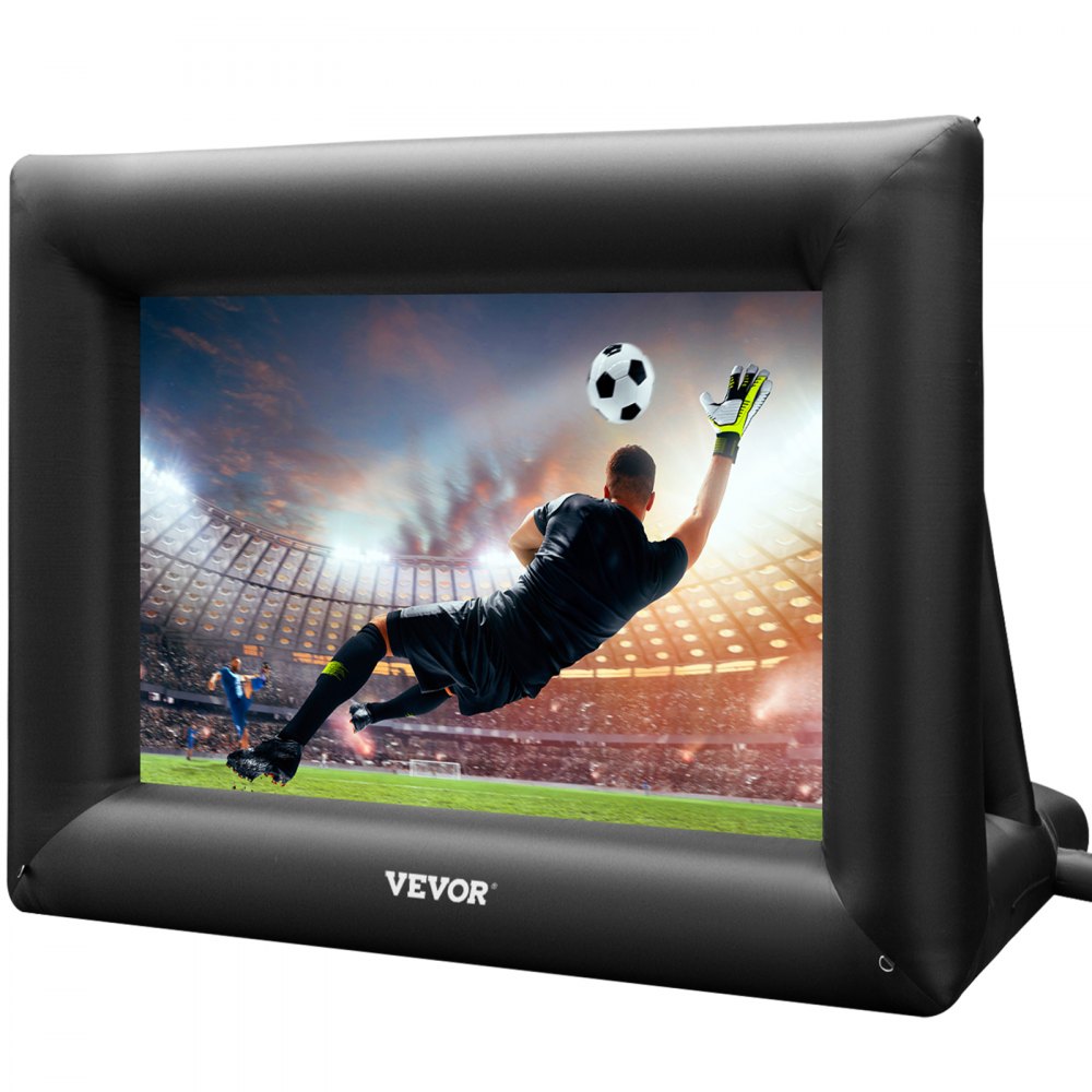 Pantalla de cine inflable VEVOR de 24 pies, pantalla de proyector inflable para exteriores con soplador de aire de 360 W, pantalla inflable de tela Oxford, pantalla inflable para películas al aire libre, admite proyección frontal y trasera.