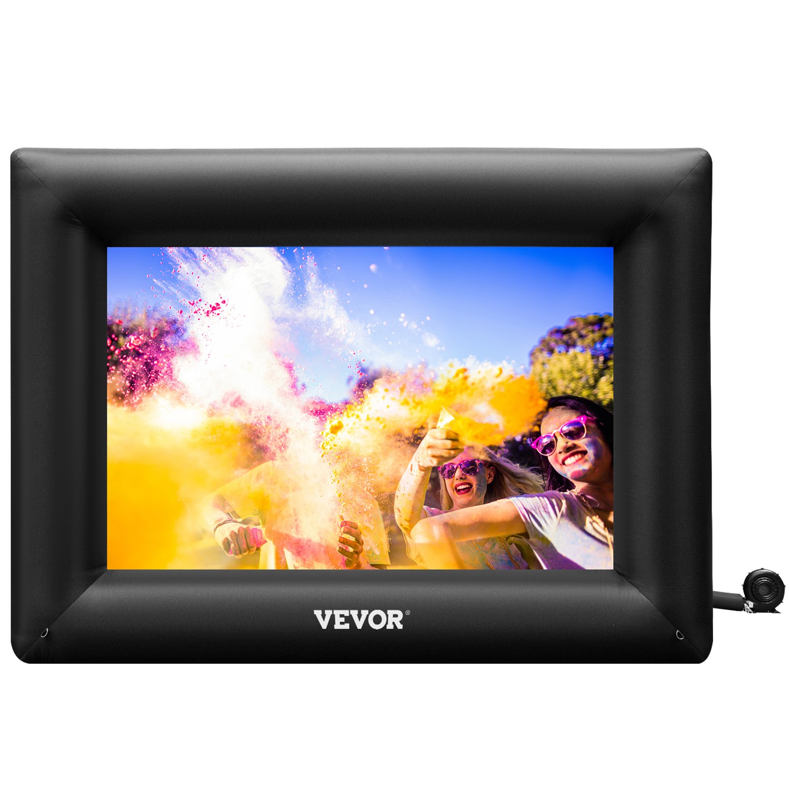 Pantalla de cine inflable VEVOR de 24 pies, pantalla de proyector inflable para exteriores con soplador de aire de 360 W, pantalla inflable de tela Oxford, pantalla inflable para películas al aire libre, admite proyección frontal y trasera.