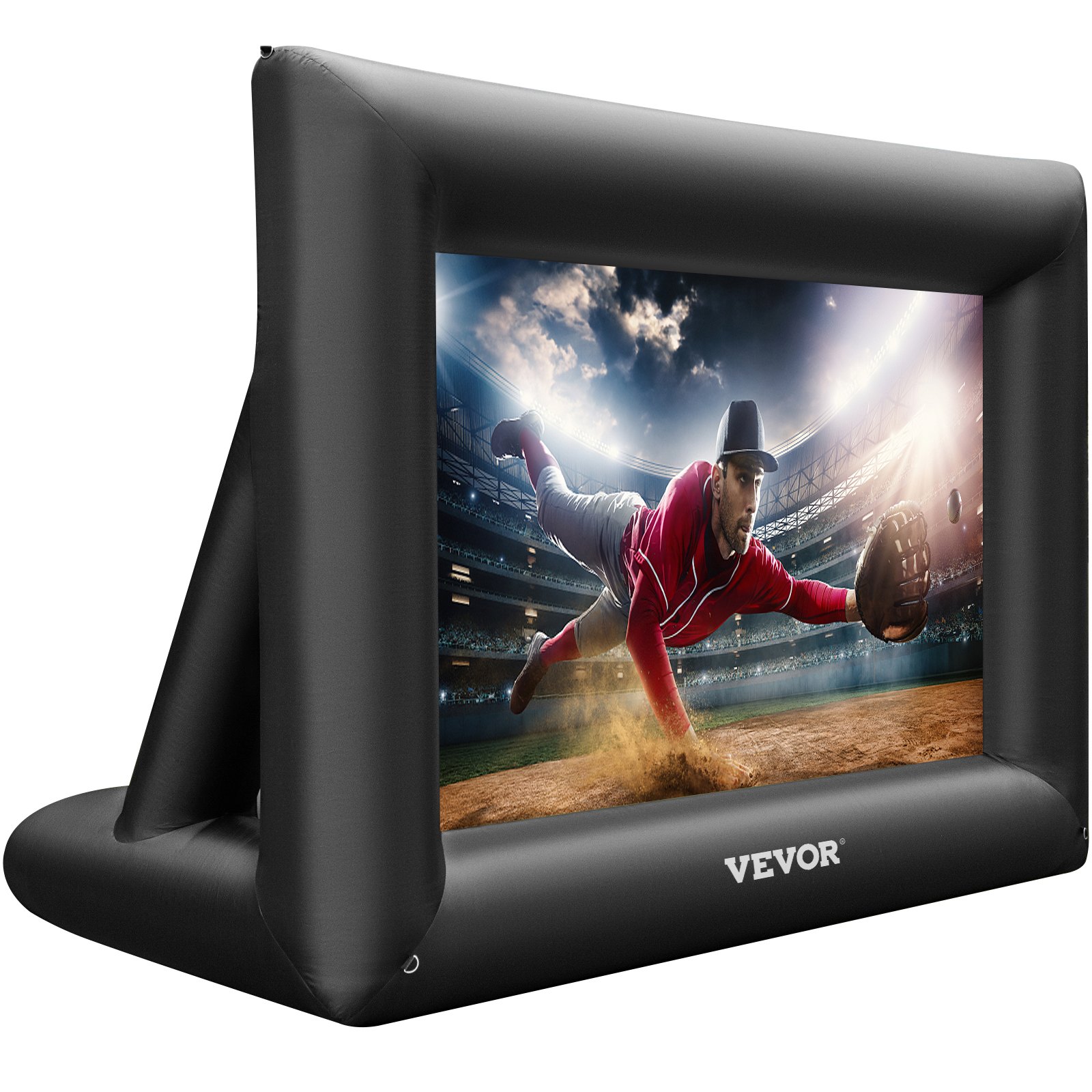 Pantalla de cine inflable VEVOR de 24 pies, pantalla de proyector inflable para exteriores con soplador de aire de 360 W, pantalla inflable de tela Oxford, pantalla inflable para películas al aire libre, admite proyección frontal y trasera.