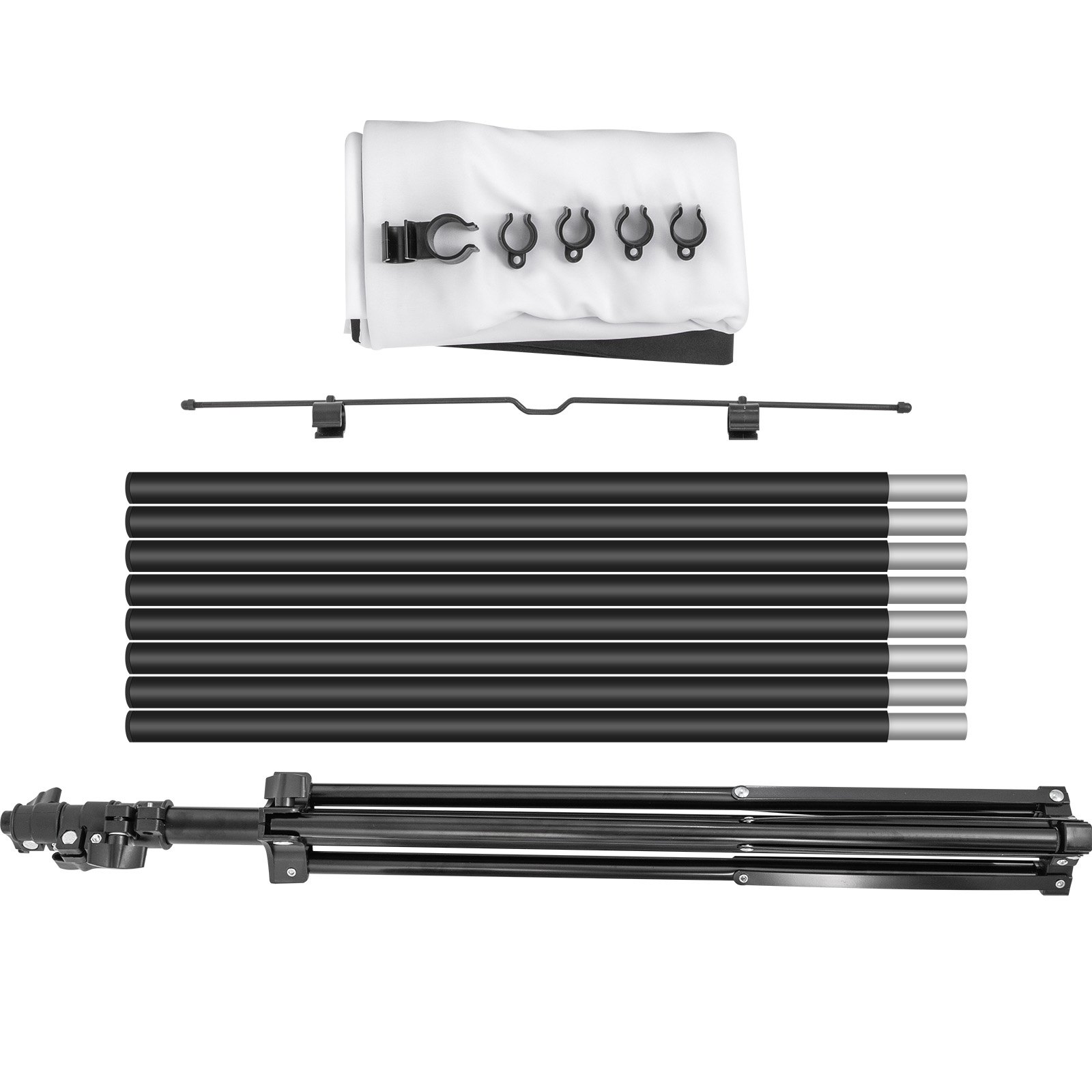 VEVOR Pantalla para Proyector 100" Pantalla de Proyector 16:9 4K HD Pantalla de Proyector con Trípode Altura Ajustable 200-250 cm Pantalla Proyector Portátil 227x127 cm para Cine en Casa Presentación