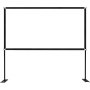 Soporte de pantalla de cine para exterior VEVOR con marco negro, listo para montar.