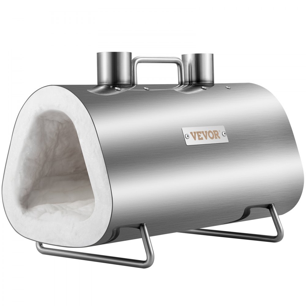 VEVOR Forja de propano portátil, herramienta de doble quemador y fabricación de cuchillos, forjas de herrero de gran capacidad, herrería de mini horno, herramientas y equipos de forja de gas de acero inoxidable, ovalado