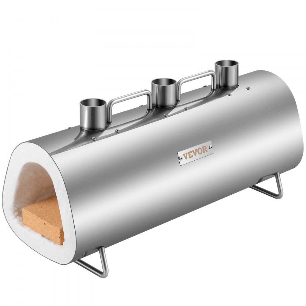 VEVOR Forge portátil, herramienta de triple quemador y fabricación de cuchillos, forjas de herrero de gran capacidad, mini horno de herrería, herramientas y equipos de forja de gas de acero inoxidable, ovalado