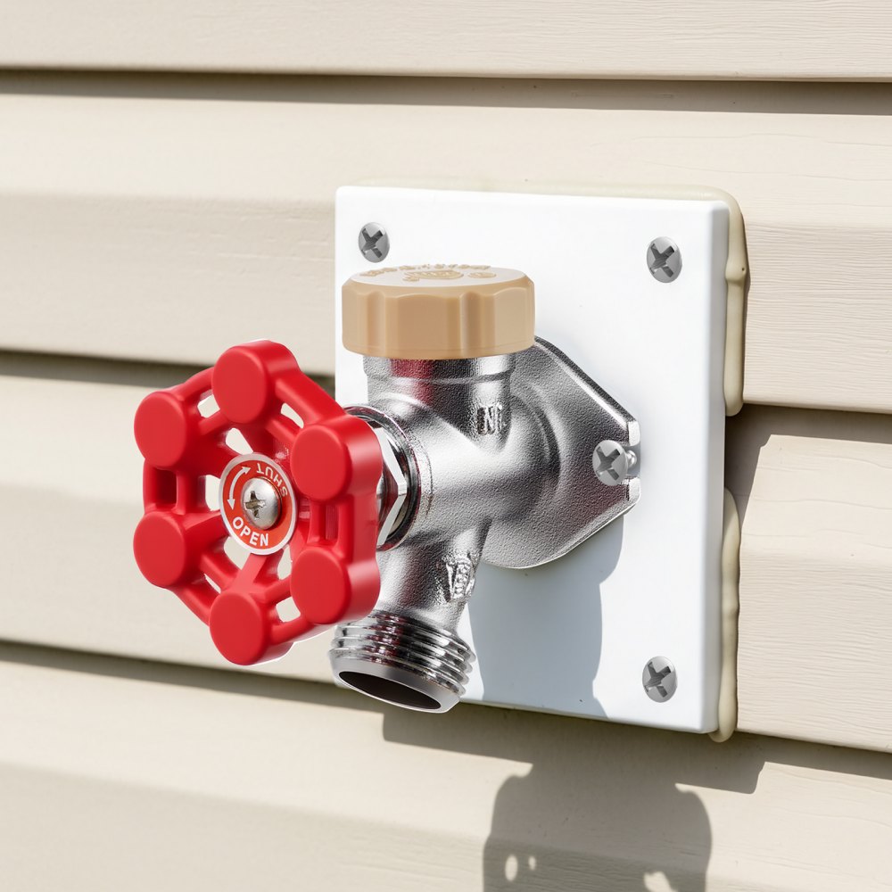 Grifo de alféizar anticongelante VEVOR, grifo exterior anticongelante de 30 cm con válvula antirreflujo, conector de presión de 1,27 cm x grifo de manguera de 1,91 cm, grifo anticongelante sin plomo para tuberías de cobre PEX y CPVC