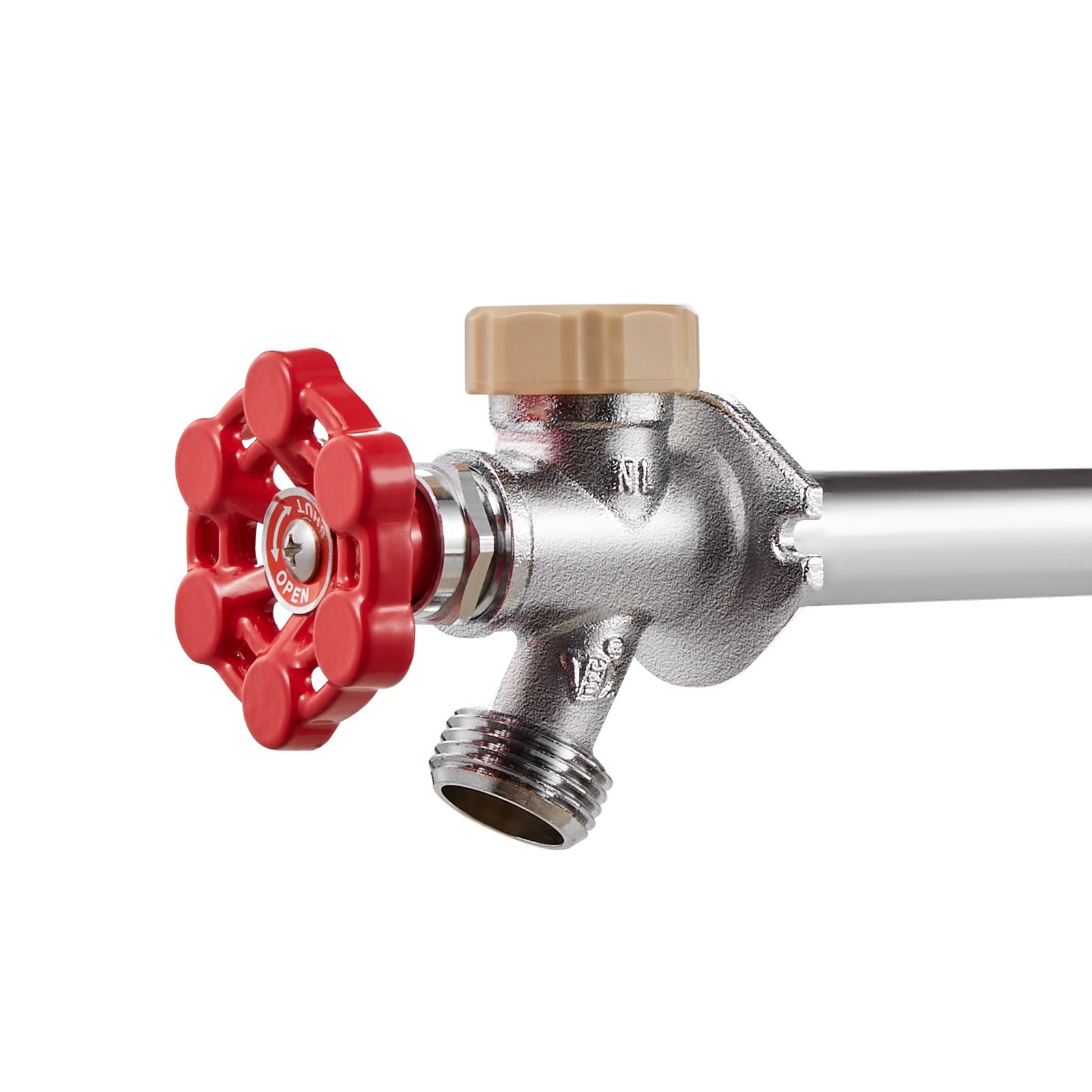 Grifo de alféizar anticongelante VEVOR, grifo exterior anticongelante de 30 cm con válvula antirreflujo, conector de presión de 1,27 cm x grifo de manguera de 1,91 cm, grifo anticongelante sin plomo para tuberías de cobre PEX y CPVC